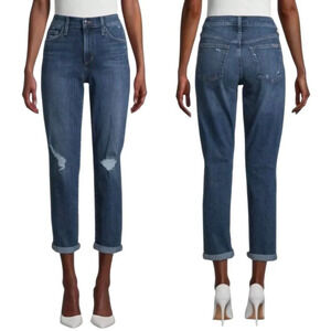 NWOT Joe's Jeans Niki Distressed Straight Leg Denim Jeans Womens 31 Blue Stretch